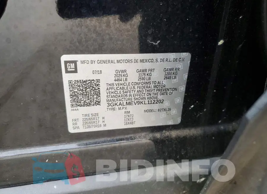 3GKALMEV9KL112202 Photo# 13