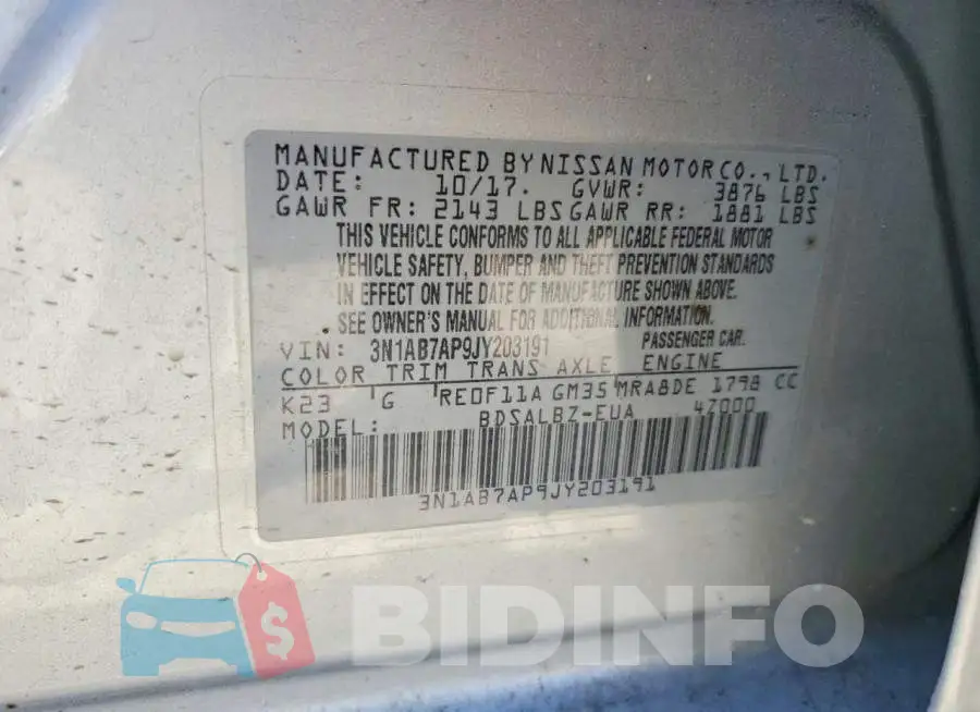 3N1AB7AP9JY203191 Photo# 12
