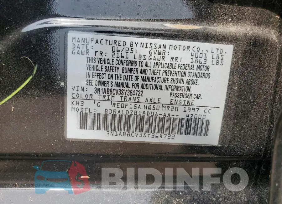 3N1AB8CV3SY364722 Photo# 12