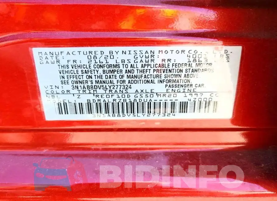 3N1AB8DV5LY277324 Photo# 12