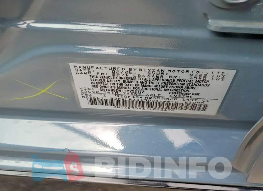 3N1AB9DV1TY253172 Photo# 13