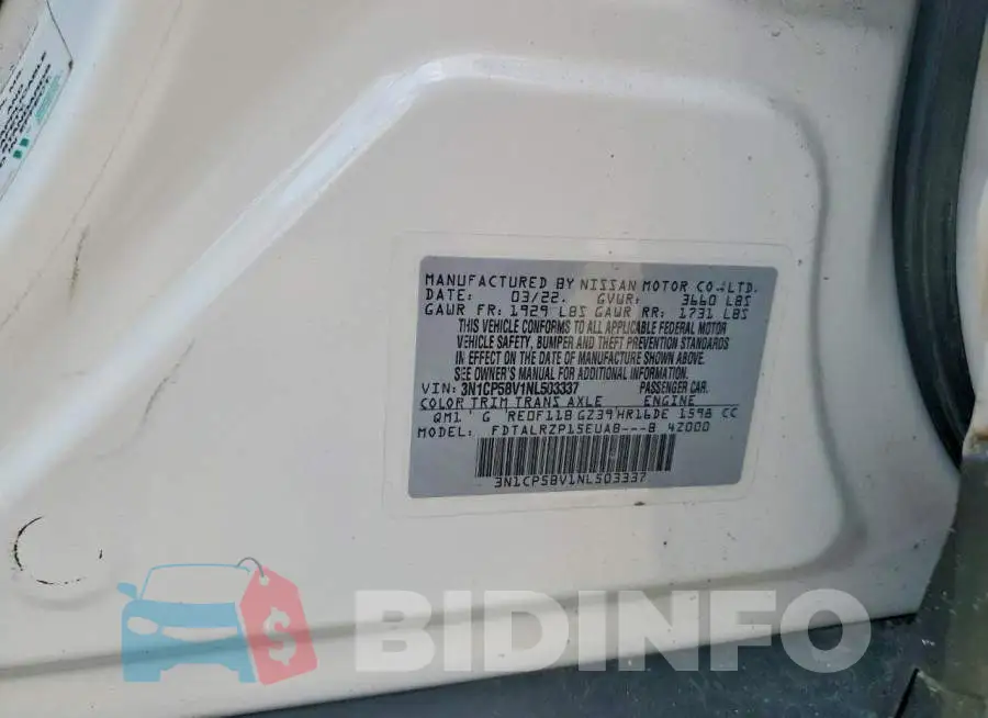 3N1CP5BV1NL503337 Photo# 13