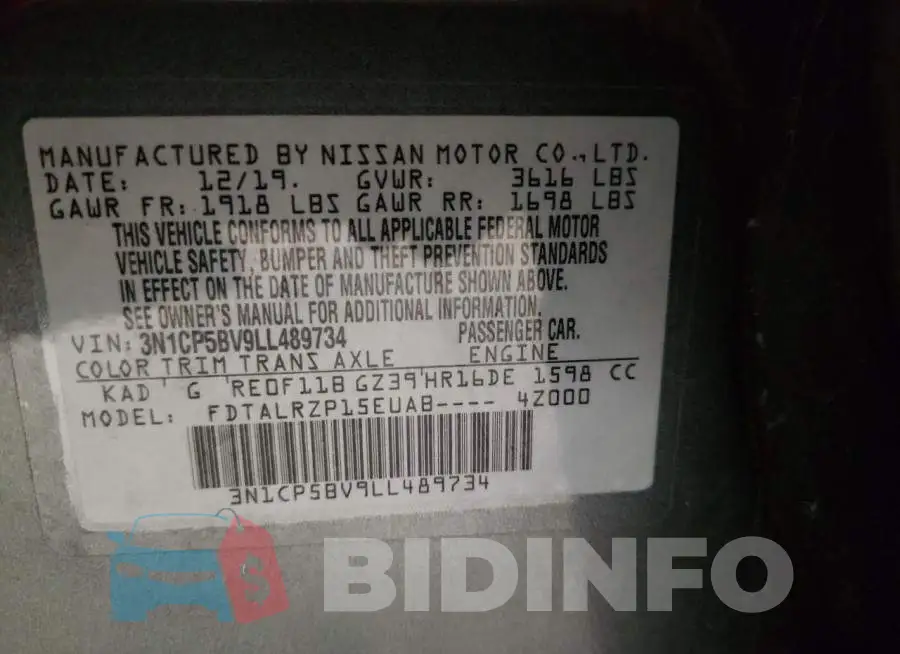 3N1CP5BV9LL489734 Photo# 13