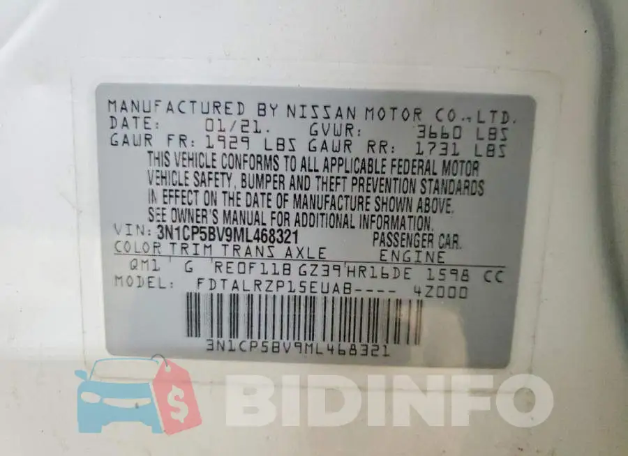 3N1CP5BV9ML468321 Photo# 13