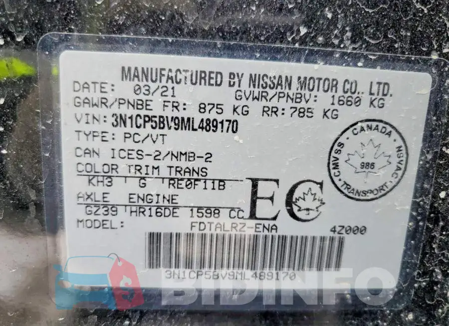 3N1CP5BV9ML489170 Photo# 14