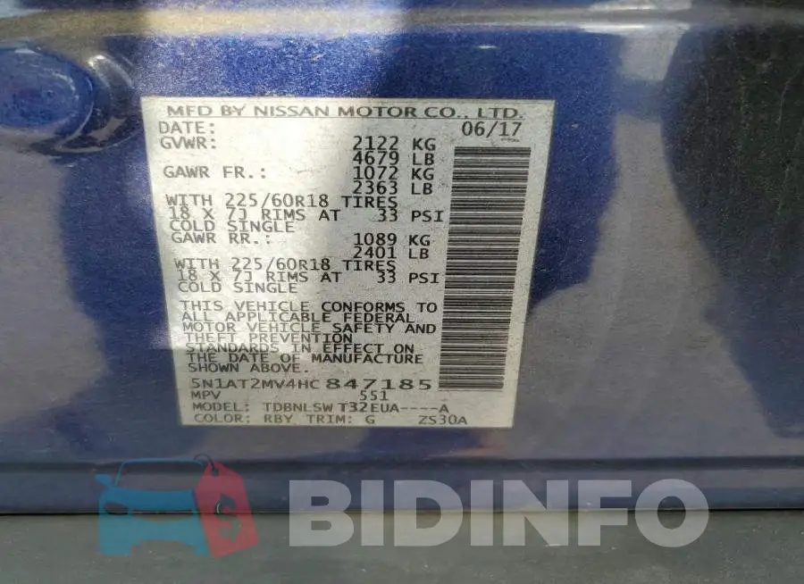 5N1AT2MV4HC847185 Photo# 13