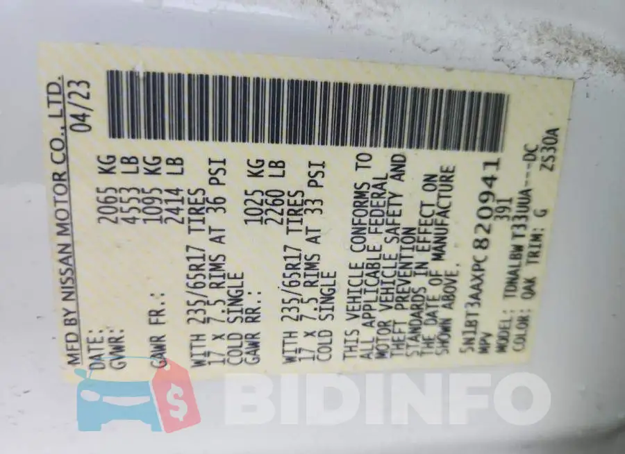 5N1BT3AAXPC820941 Photo# 13