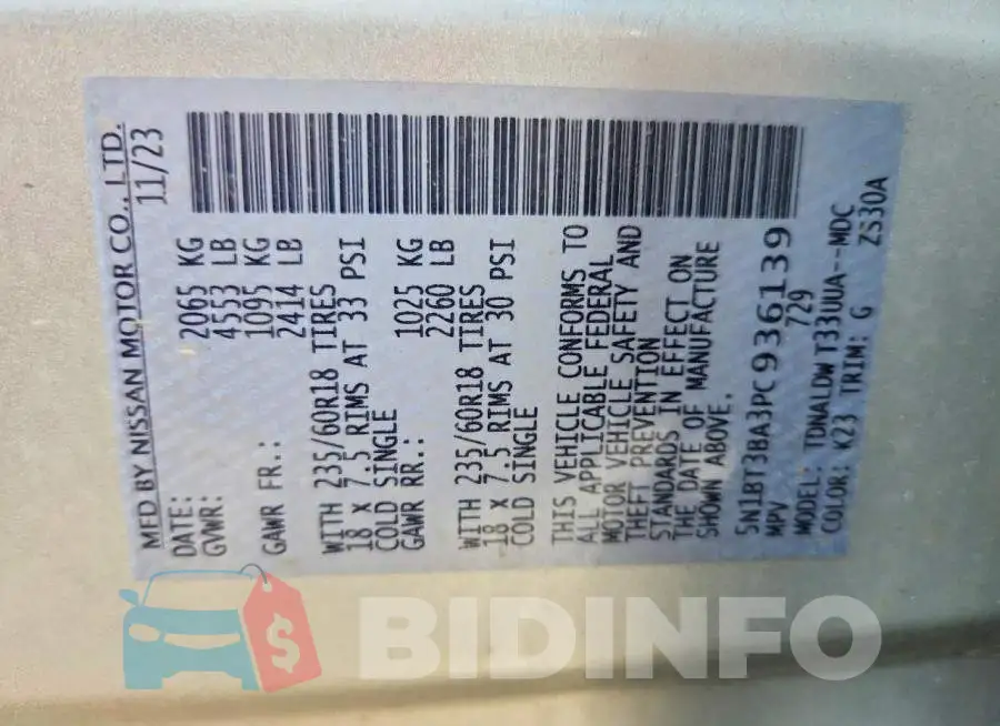5N1BT3BA3PC936139 Photo# 13