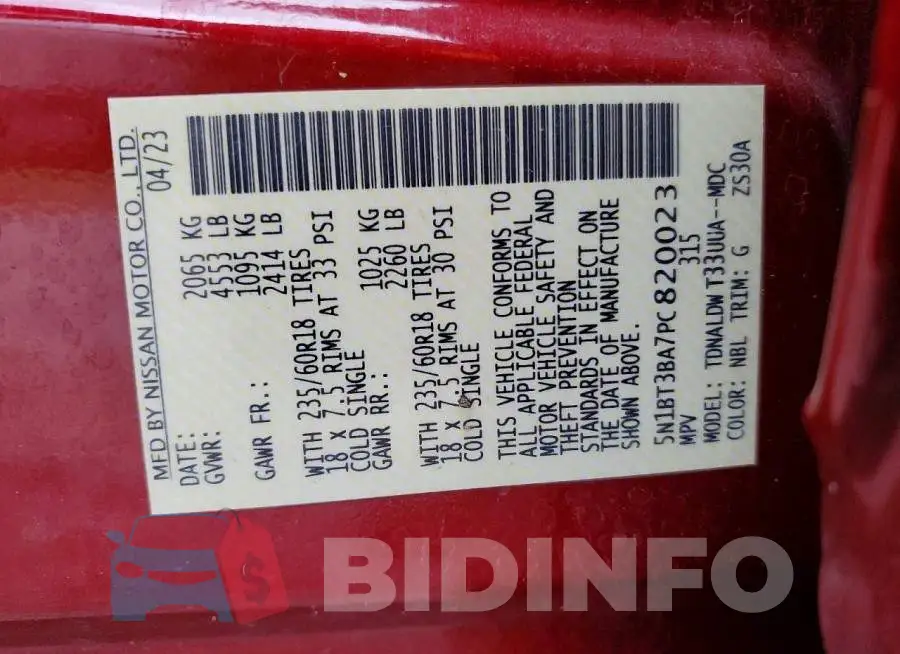5N1BT3BA7PC820023 Photo# 12