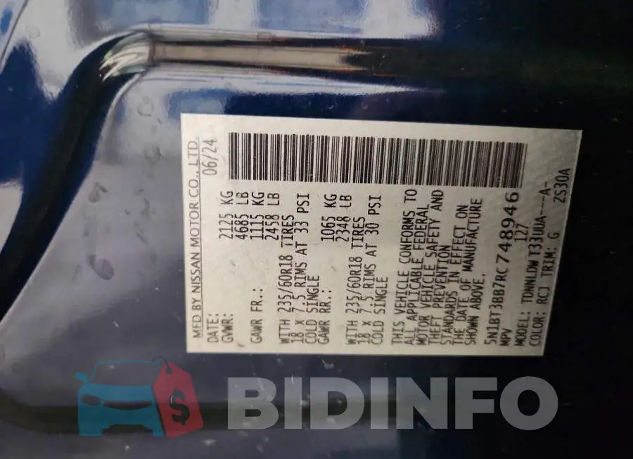 5N1BT3BB7RC748946 Photo# 13