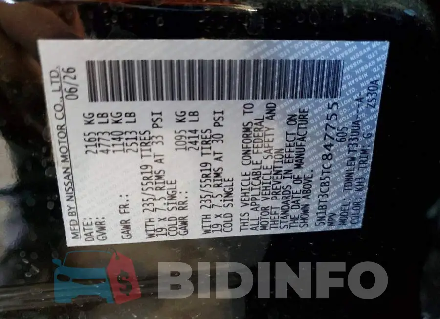 5N1BT3CB5TC847755 Photo# 13