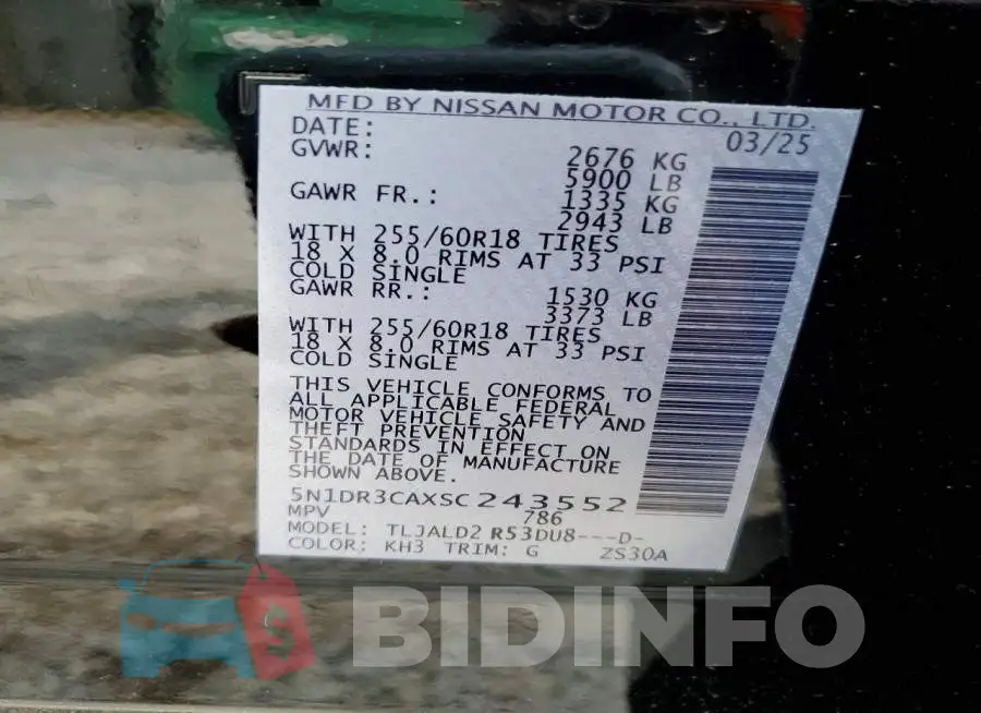 5N1DR3CAXSC243552 Photo# 12