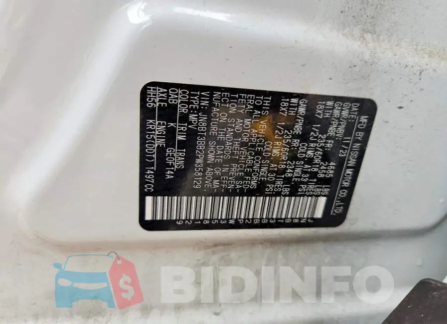 JN8BT3BB2PW358129 Photo# 13