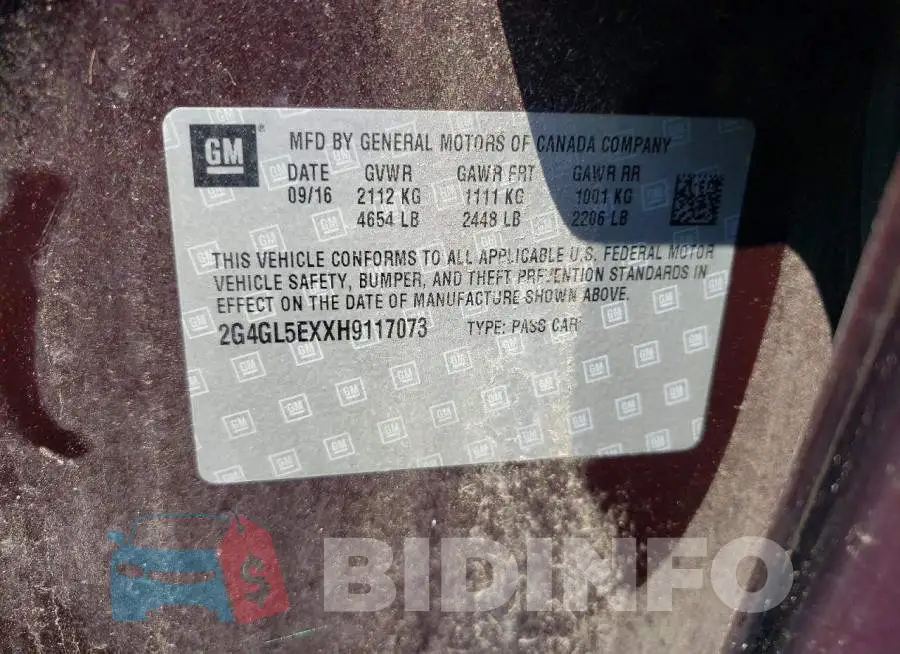 2G4GL5EXXH9117073 Photo# 12