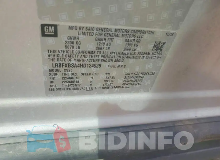 LRBFXBSA4HD124928 Photo# 13