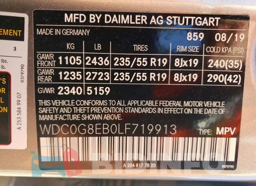 WDC0G8EB0LF719913 Photo# 12