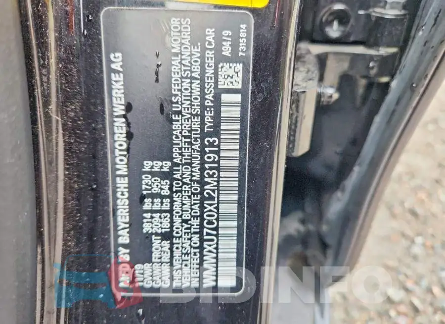 WMWXU7C0XL2M31913 Photo# 12