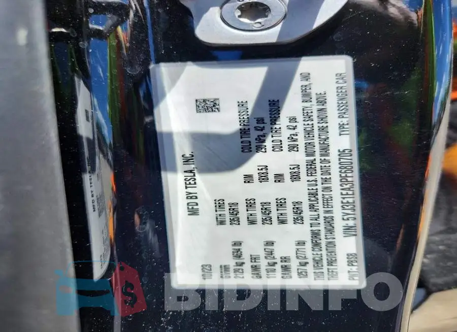 5YJ3E1EA3PF680705 Photo# 13