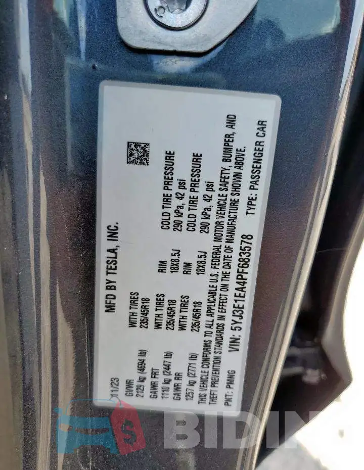 5YJ3E1EA4PF683578 Photo# 13