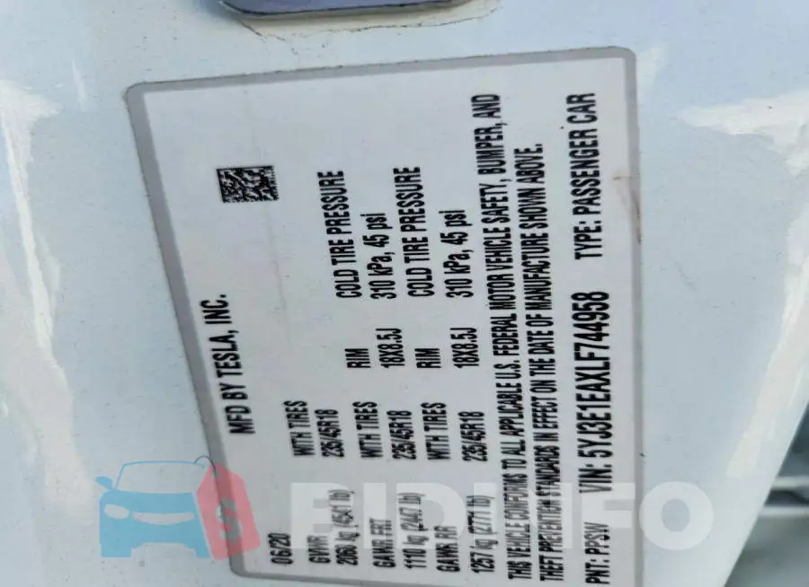 5YJ3E1EAXLF744958 Photo# 13