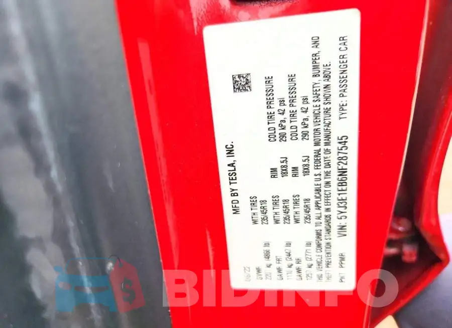 5YJ3E1EB6NF287545 Photo# 12