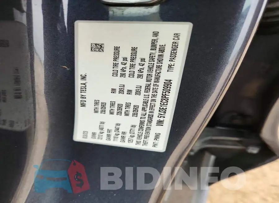 5YJ3E1EC8PF509904 Photo# 12