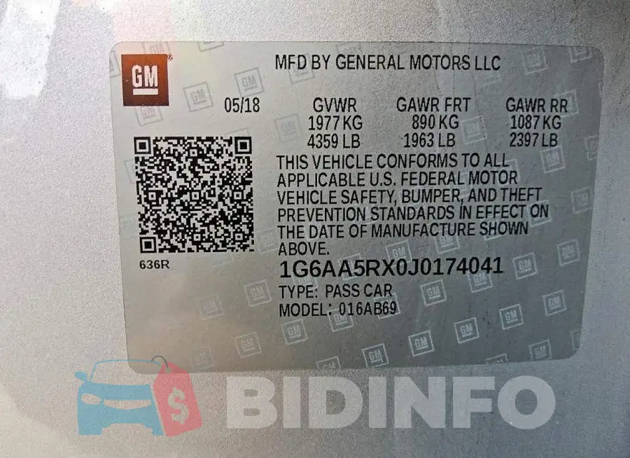 1G6AA5RX0J0174041 Photo# 12