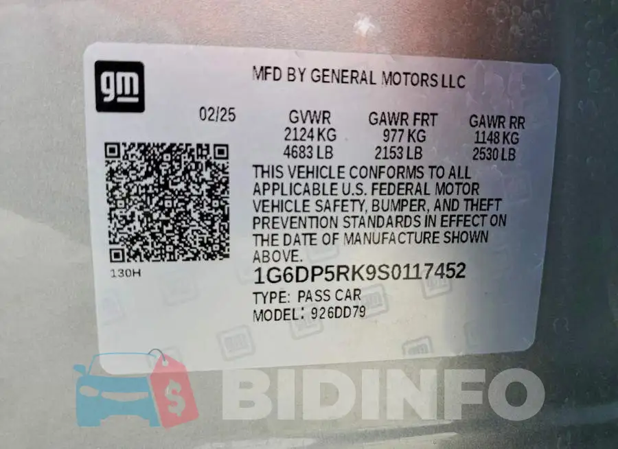 1G6DP5RK9S0117452 Photo# 13