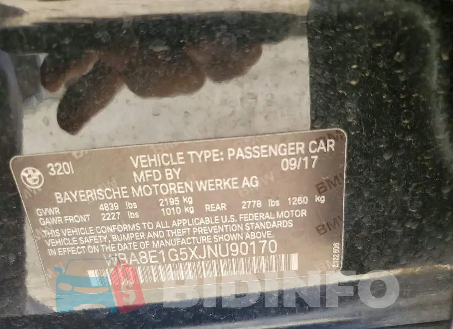 WBA8E1G5XJNU90170 Photo# 13