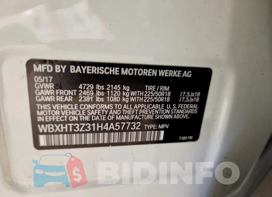 WBXHT3Z31H4A57732 Photo# 14