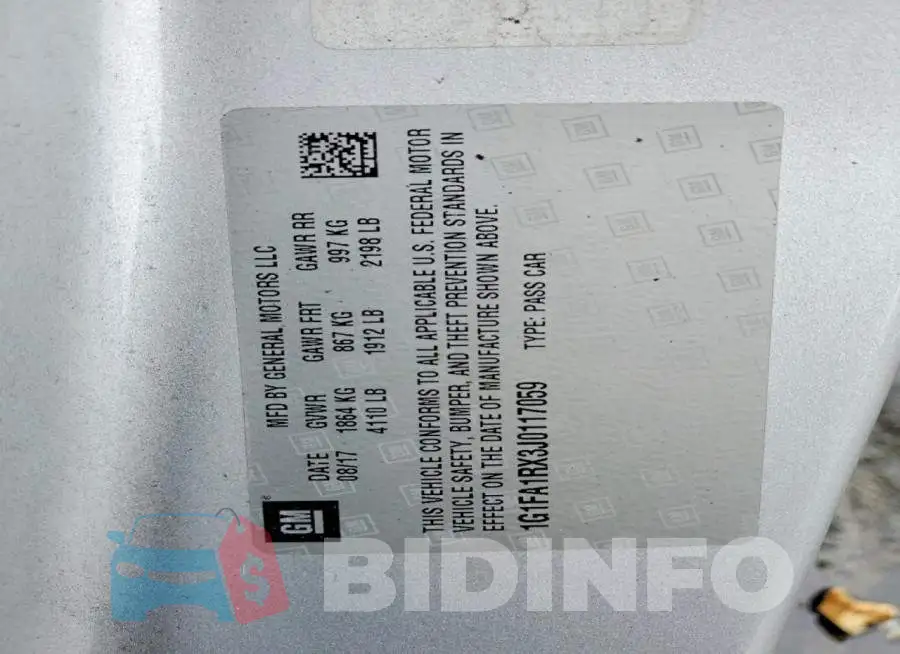 1G1FA1RX3J0117059 Photo# 13