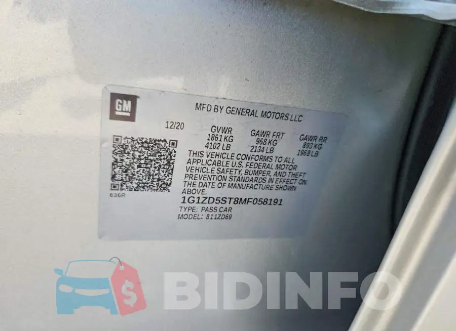 1G1ZD5ST8MF058191 Photo# 12
