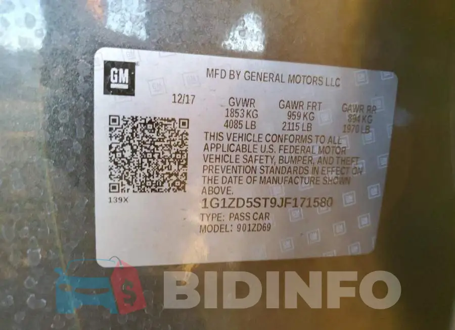 1G1ZD5ST9JF171580 Photo# 13