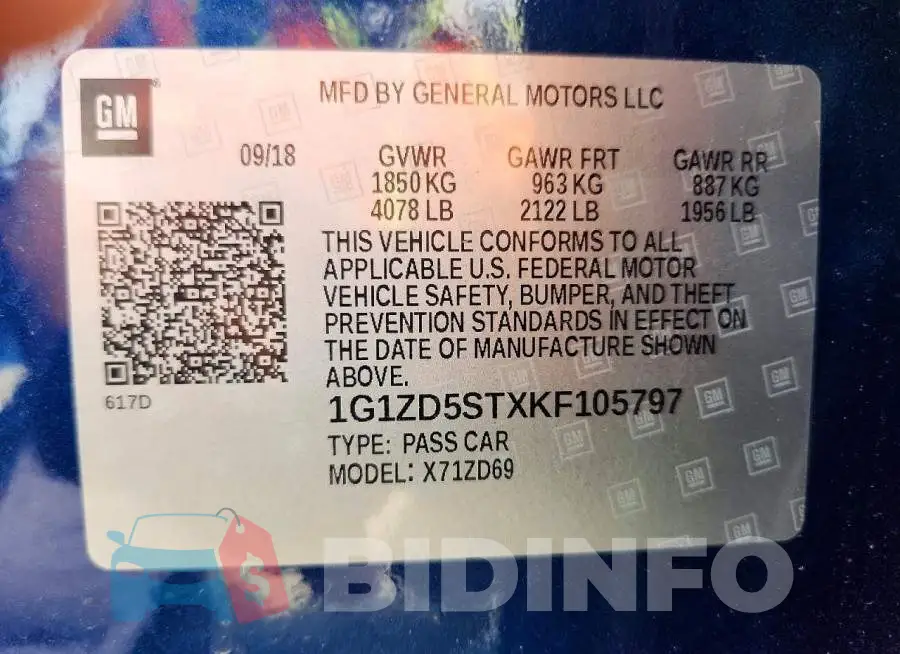 1G1ZD5STXKF105797 Photo# 12