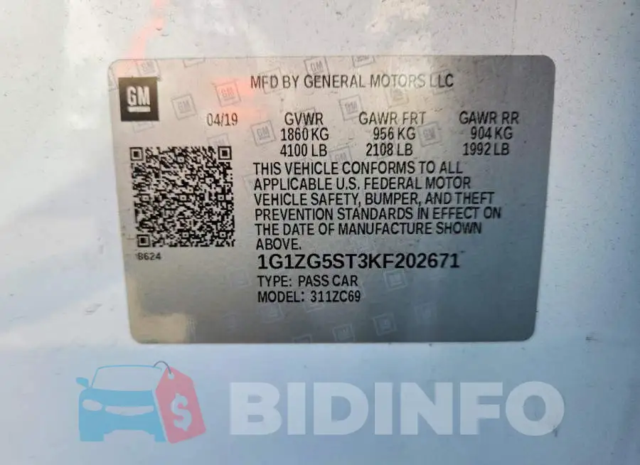 1G1ZG5ST3KF202671 Photo# 12