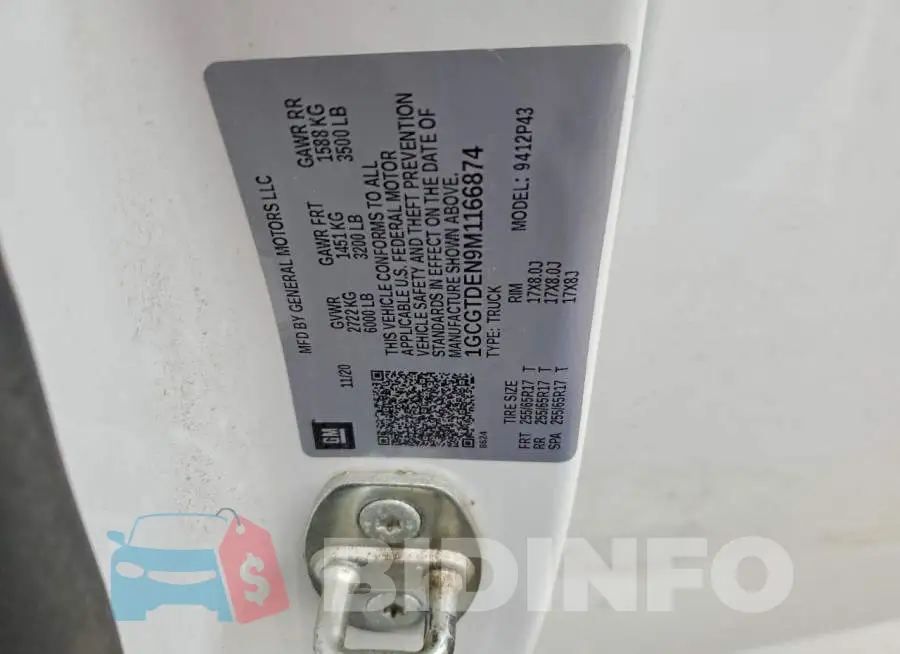 1GCGTDEN9M1166874 Photo# 12