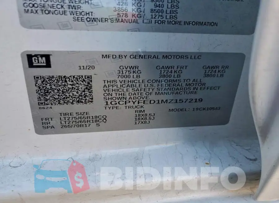 1GCPYFED1MZ157219 Photo# 12