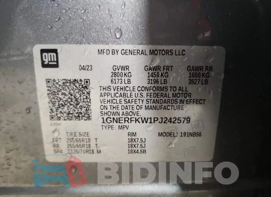 1GNERFKW1PJ242579 Photo# 14