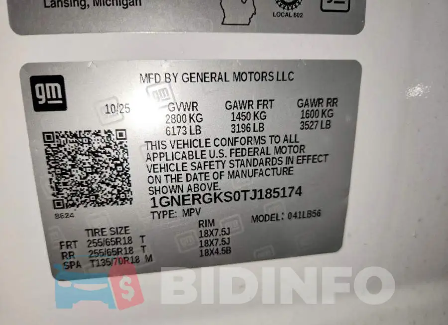 1GNERGKS0TJ185174 Photo# 13