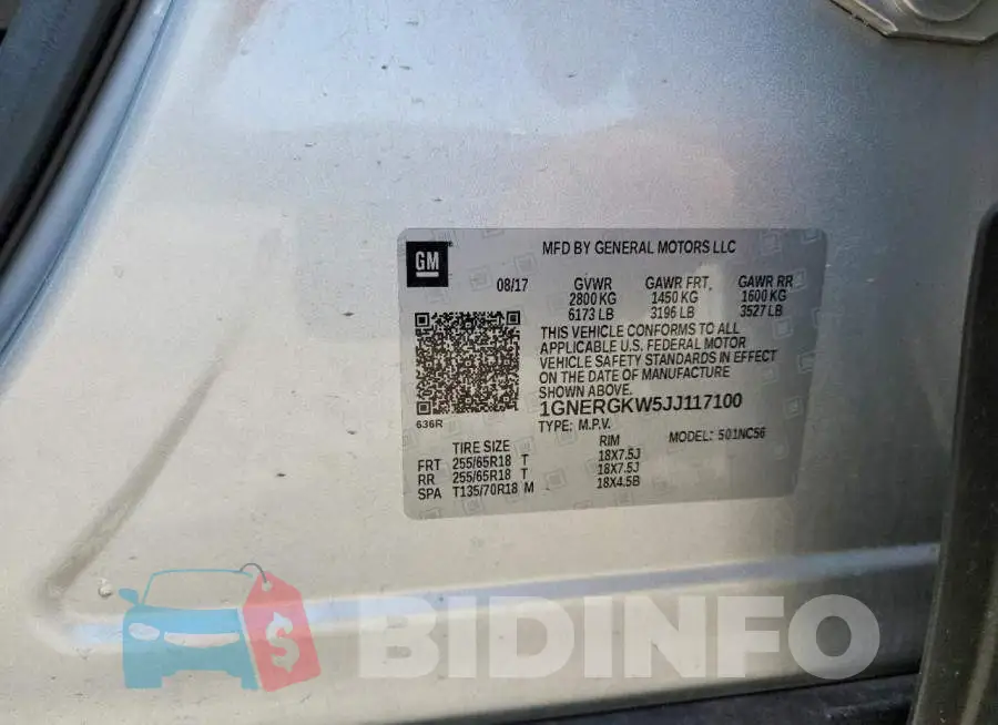 1GNERGKW5JJ117100 Photo# 13