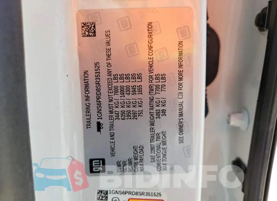 1GNS6PRD8SR351525 Photo# 13