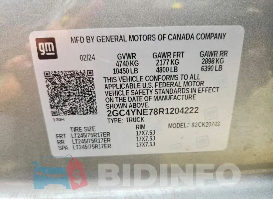 2GC4YNE78R1204222 Photo# 12