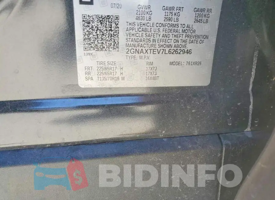 2GNAXTEV7L6262946 Photo# 13