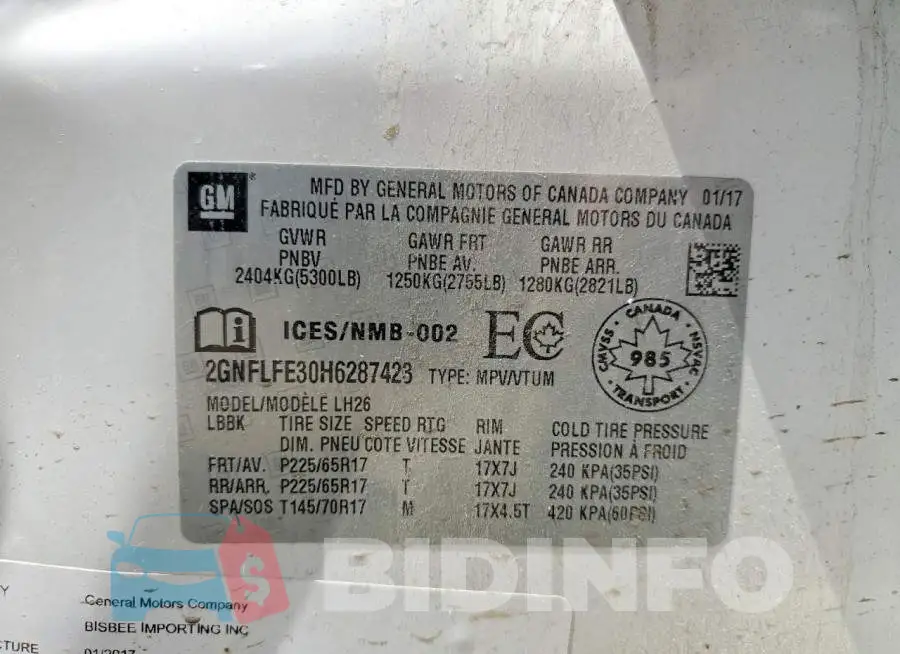 2GNFLFE30H6287423 Photo# 13