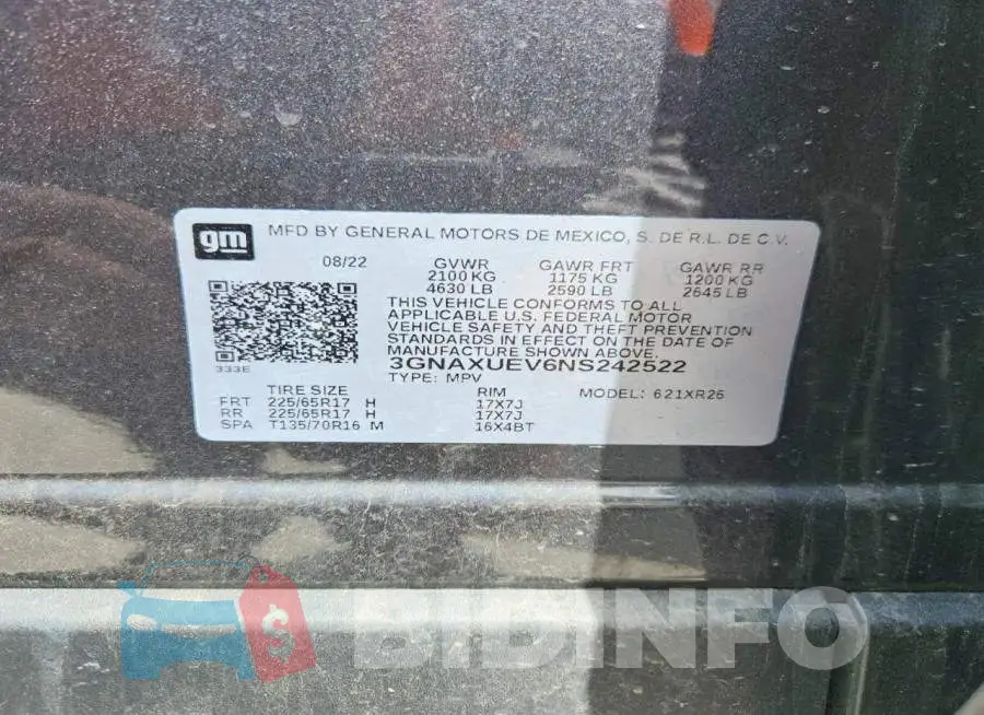 3GNAXUEV6NS242522 Photo# 13