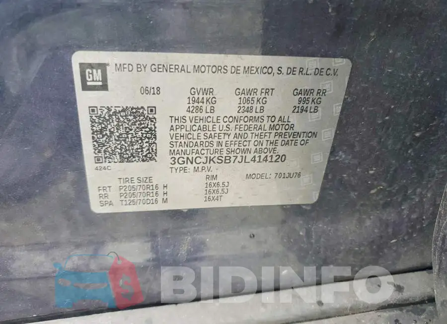 3GNCJKSB7JL414120 Photo# 12