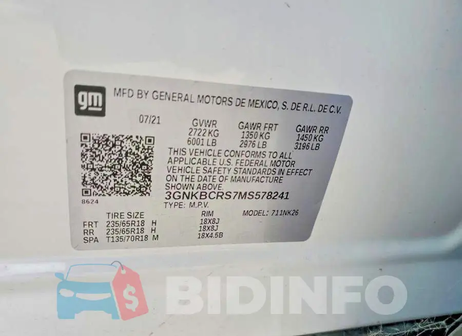 3GNKBCRS7MS578241 Photo# 13