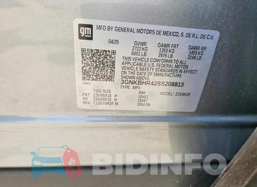 3GNKBHR42SS208813 Photo# 13
