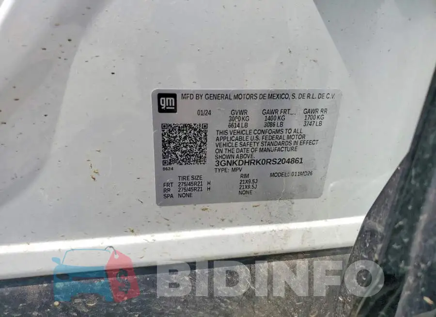 3GNKDHRK0RS204861 Photo# 13