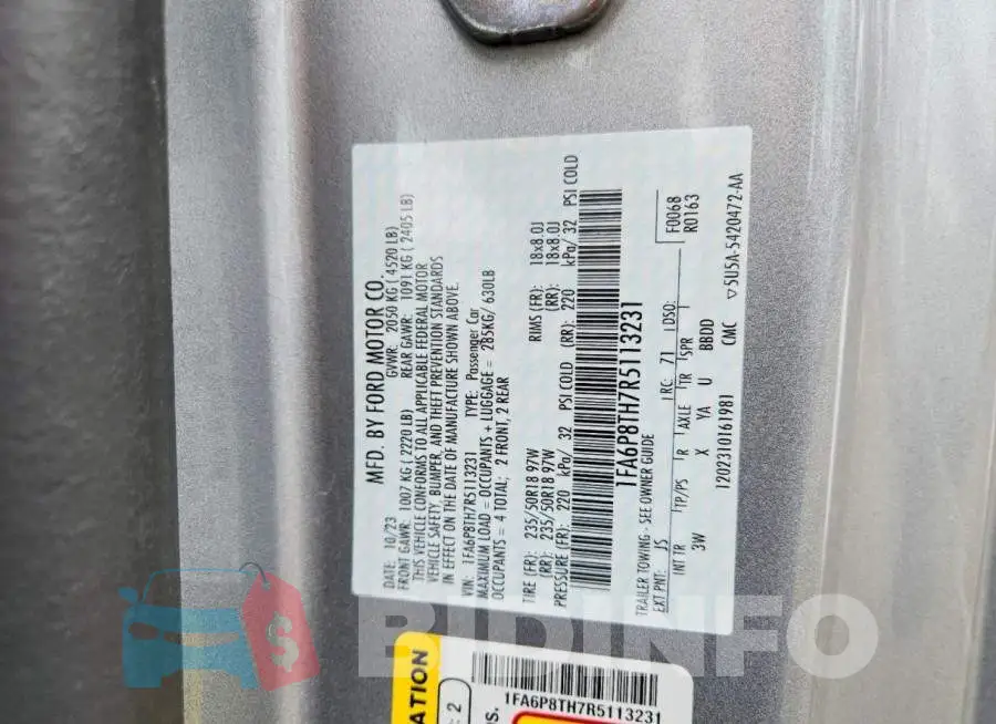 1FA6P8TH7R5113231 Photo# 13